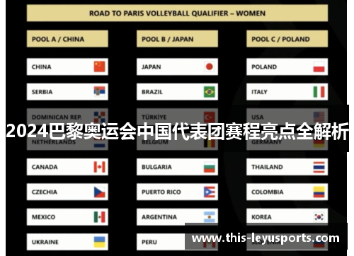 2024巴黎奥运会中国代表团赛程亮点全解析